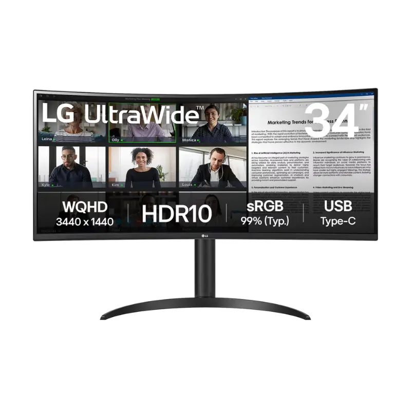 34_ UltraWide QHD Curved monitor with USB Type-C™